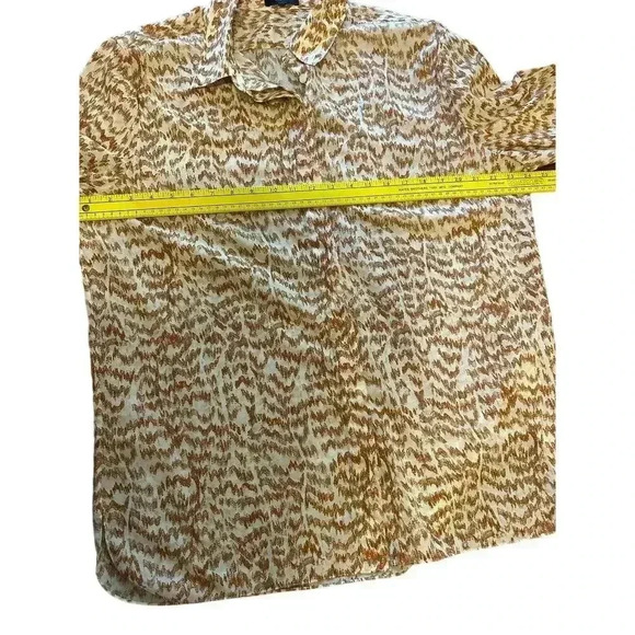 Theory Women’s Printed Menswear Button Front Shirt Size L - Picture 6 of 8